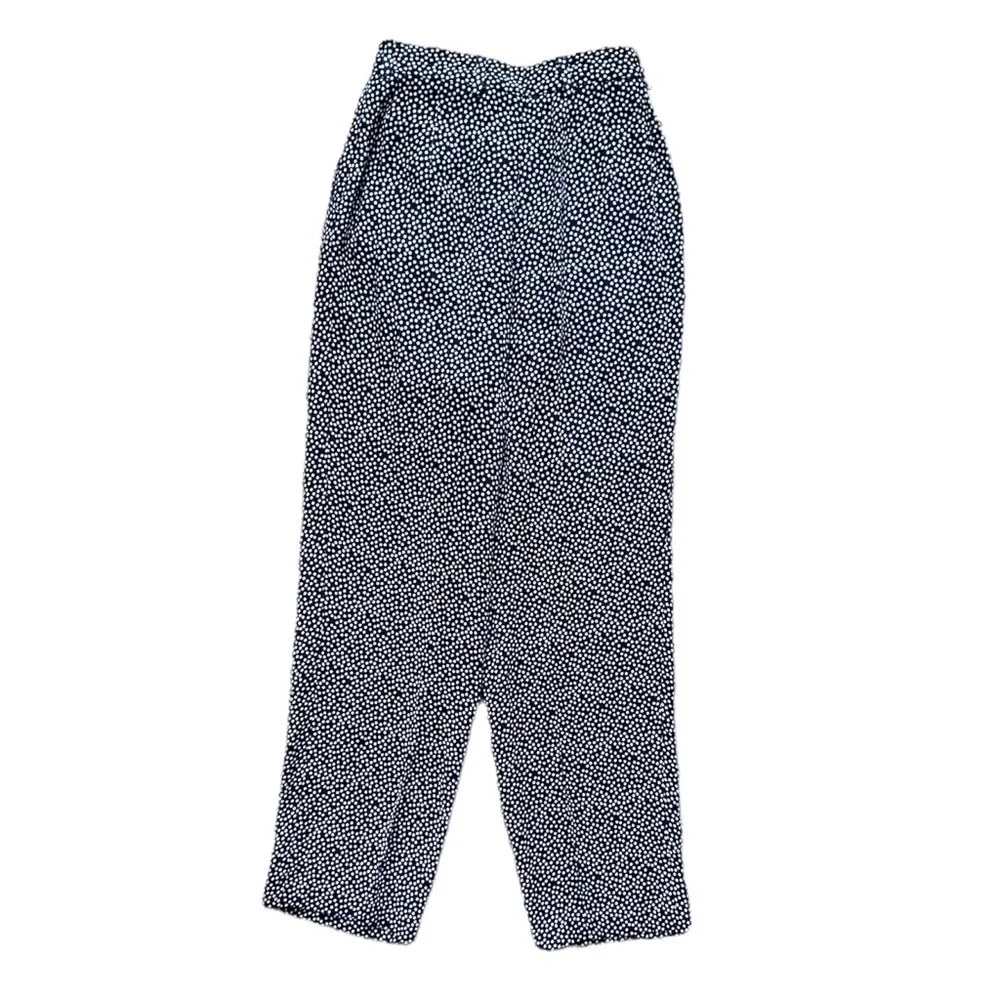 Vintage Giorgio Armani Polka Dot Navy Blue Wode Leg Trouser Pants size small/XS